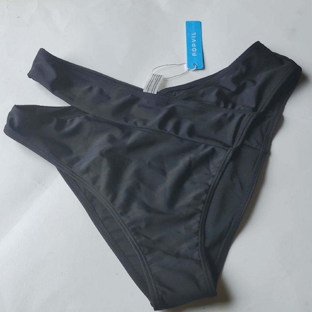 Popvil Black Women's Bikini  Bottom